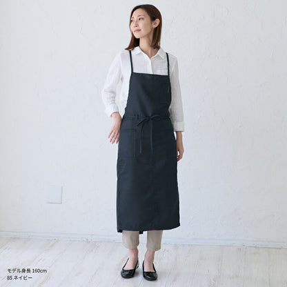撥水ショート丈サロンエプロンサロンエプロンギャルソン無地かわいい前掛け可愛い料理