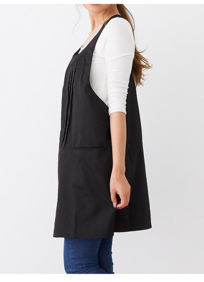 撥水ショート丈サロンエプロンサロンエプロンギャルソン無地かわいい前掛け可愛い料理