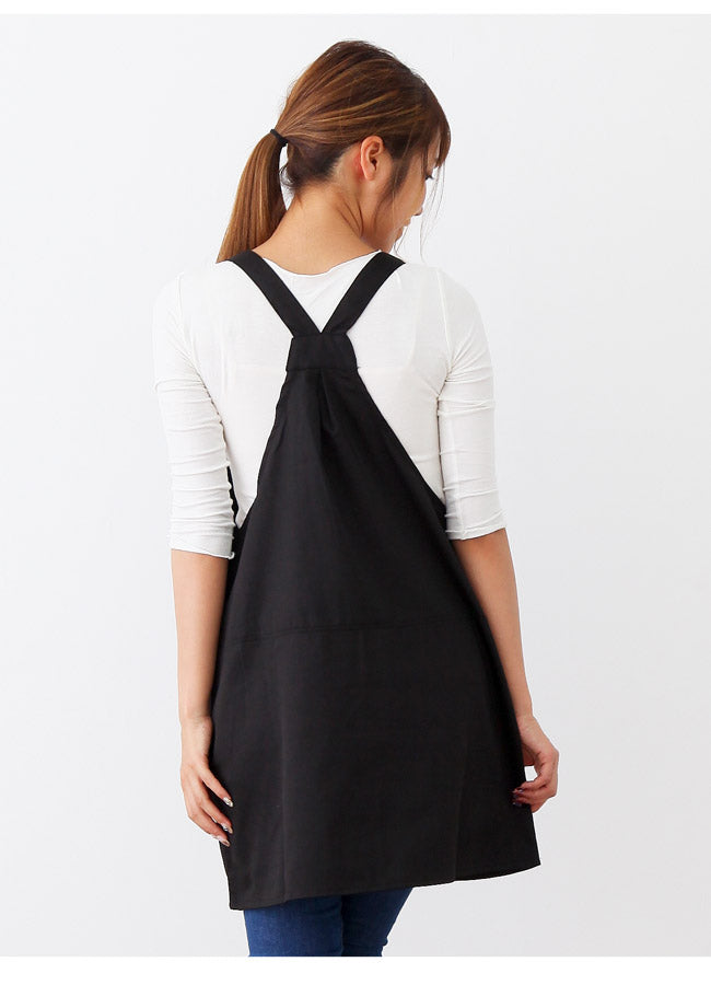 撥水ショート丈サロンエプロンサロンエプロンギャルソン無地かわいい前掛け可愛い料理