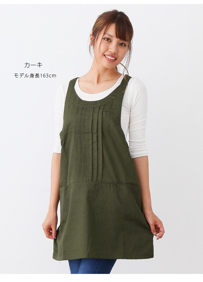 撥水ショート丈サロンエプロンサロンエプロンギャルソン無地かわいい前掛け可愛い料理