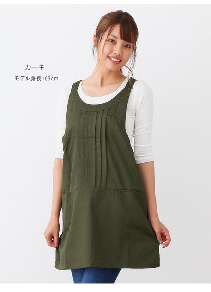 撥水ショート丈サロンエプロンサロンエプロンギャルソン無地かわいい前掛け可愛い料理