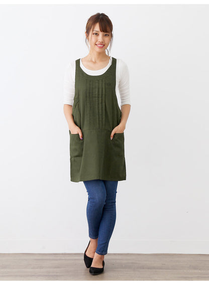 撥水ショート丈サロンエプロンサロンエプロンギャルソン無地かわいい前掛け可愛い料理