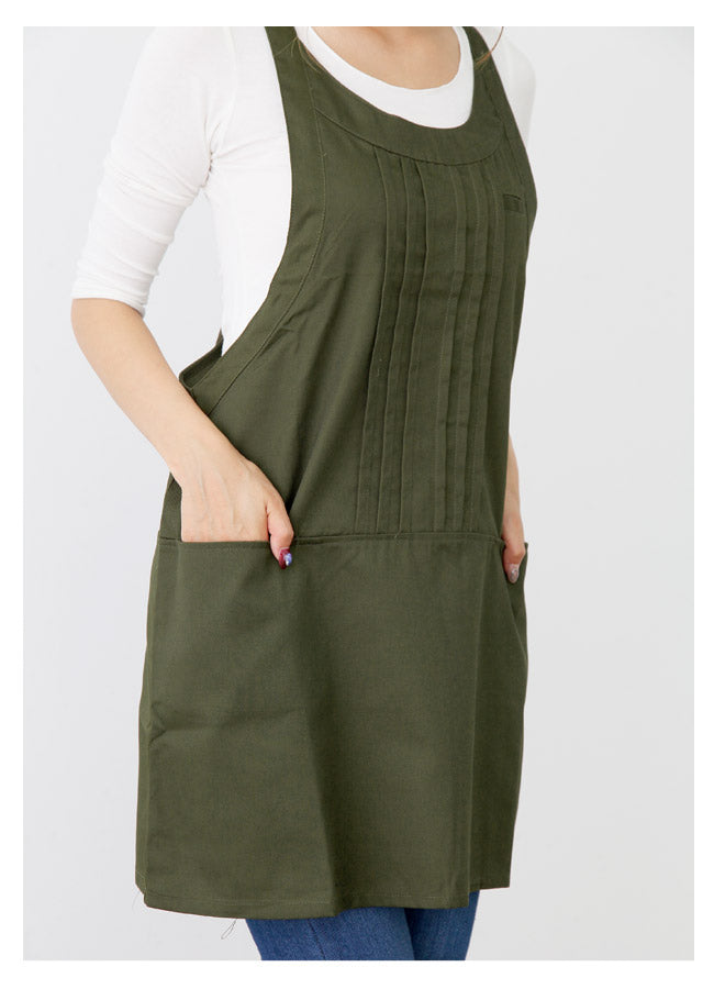 撥水ショート丈サロンエプロンサロンエプロンギャルソン無地かわいい前掛け可愛い料理