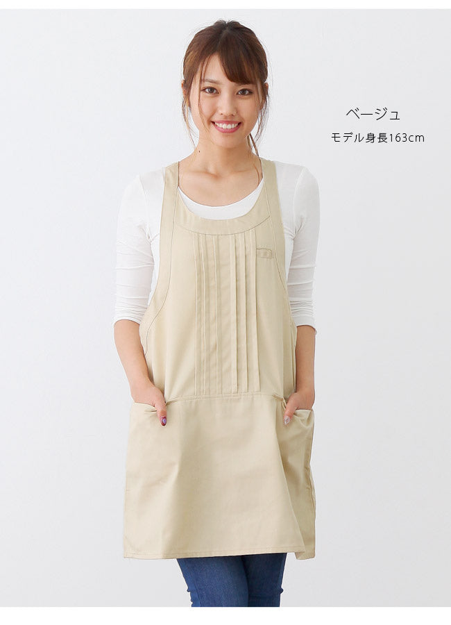 撥水ショート丈サロンエプロンサロンエプロンギャルソン無地かわいい前掛け可愛い料理