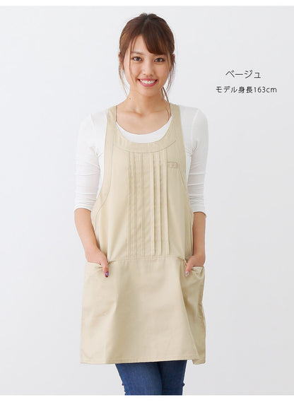 撥水ショート丈サロンエプロンサロンエプロンギャルソン無地かわいい前掛け可愛い料理