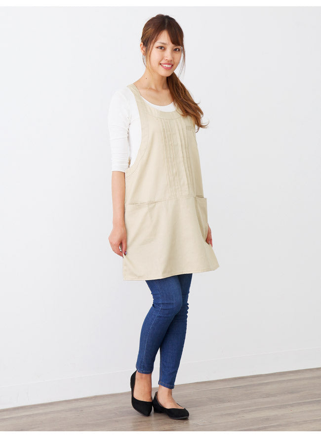 撥水ショート丈サロンエプロンサロンエプロンギャルソン無地かわいい前掛け可愛い料理