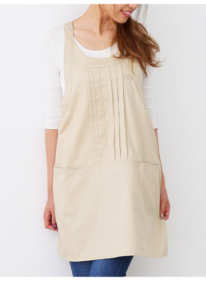 撥水ショート丈サロンエプロンサロンエプロンギャルソン無地かわいい前掛け可愛い料理