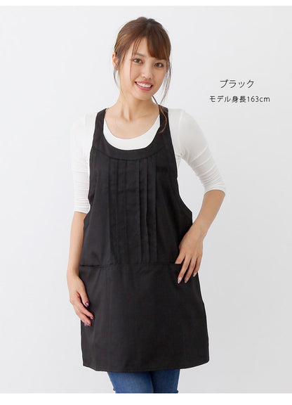 撥水ショート丈サロンエプロンサロンエプロンギャルソン無地かわいい前掛け可愛い料理