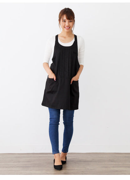 撥水ショート丈サロンエプロンサロンエプロンギャルソン無地かわいい前掛け可愛い料理