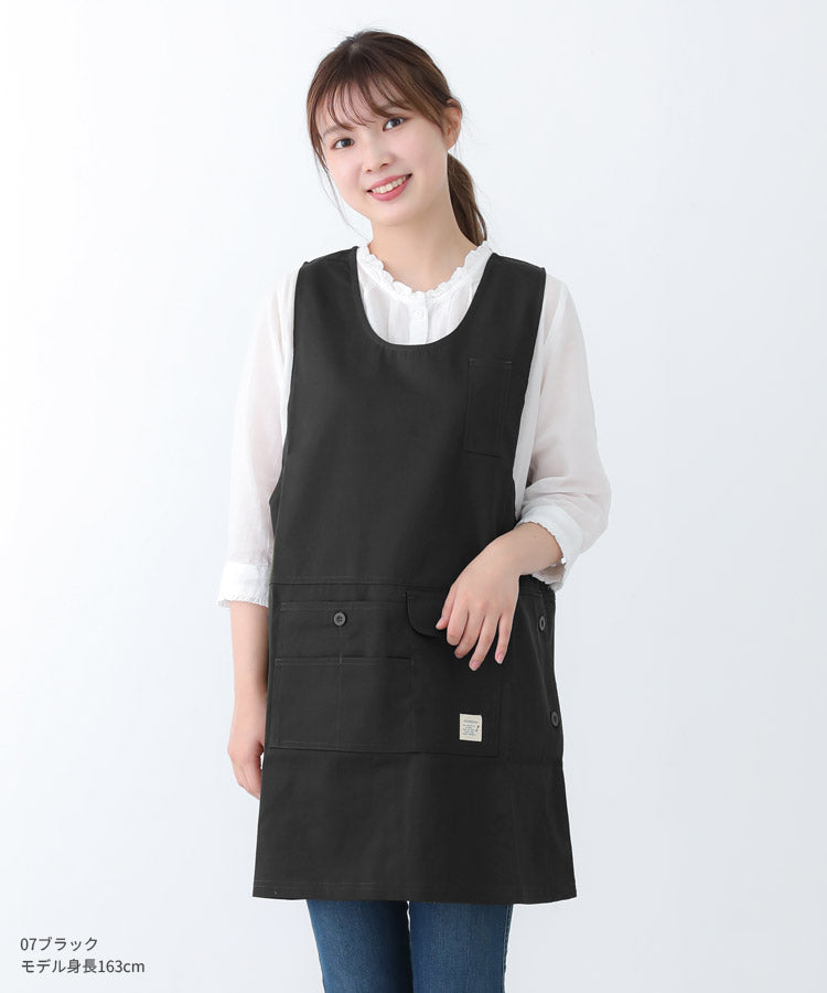 撥水,脇ボタン,ワンピース,エプロン,ツイル生地,無地,ロング,ミドル,はっ水,かわいい,前掛け,可愛い,料理,ギフト,プレゼント,保育士,エプロン,ゆったり,大きいサイズ,大きい