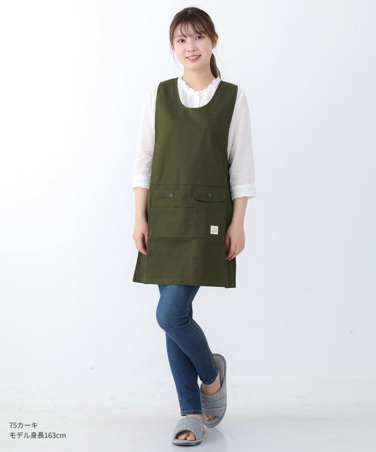 撥水,脇ボタン,ワンピース,エプロン,ツイル生地,無地,ロング,ミドル,はっ水,かわいい,前掛け,可愛い,料理,ギフト,プレゼント,保育士,エプロン,ゆったり,大きいサイズ,大きい