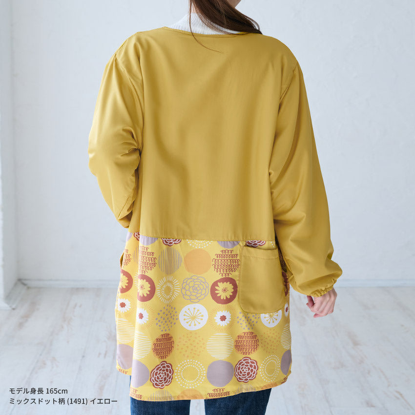 裏起毛、フリース、割烹着、無地、裏ボア、ゆったり、ボア、キルティング、かっぽうぎ、スモック、割ぽう着、シンプル、エプロン、ロング、ワンピース、保育士、ロング、ギフト、おしゃれ、かわいい、母の日、ギフト、プレゼント