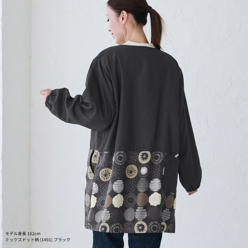 裏起毛フリース割烹着無地ゆったりかっぽうぎスモック割ぽう着シンプルエプロンロングワンピース保育士ロングギフトおしゃれかわいい母の日ギフトプレゼント