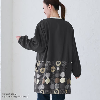 裏起毛フリース割烹着無地ゆったりかっぽうぎスモック割ぽう着シンプルエプロンロングワンピース保育士ロングギフトおしゃれかわいい母の日ギフトプレゼント