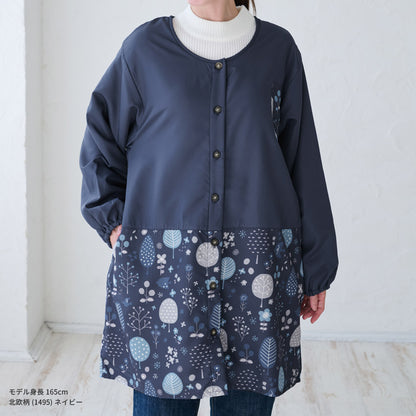 裏起毛、フリース、割烹着、無地、裏ボア、ゆったり、ボア、キルティング、かっぽうぎ、スモック、割ぽう着、シンプル、エプロン、ロング、ワンピース、保育士、ロング、ギフト、おしゃれ、かわいい、母の日、ギフト、プレゼント