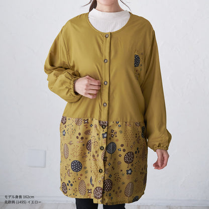 裏起毛、フリース、割烹着、無地、裏ボア、ゆったり、ボア、キルティング、かっぽうぎ、スモック、割ぽう着、シンプル、エプロン、ロング、ワンピース、保育士、ロング、ギフト、おしゃれ、かわいい、母の日、ギフト、プレゼント