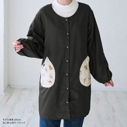 裏起毛、フリース、割烹着、無地、裏ボア、ゆったり、ボア、キルティング、かっぽうぎ、スモック、割ぽう着、シンプル、エプロン、ロング、ワンピース、保育士、ロング、ギフト、おしゃれ、かわいい、母の日、ギフト、プレゼント