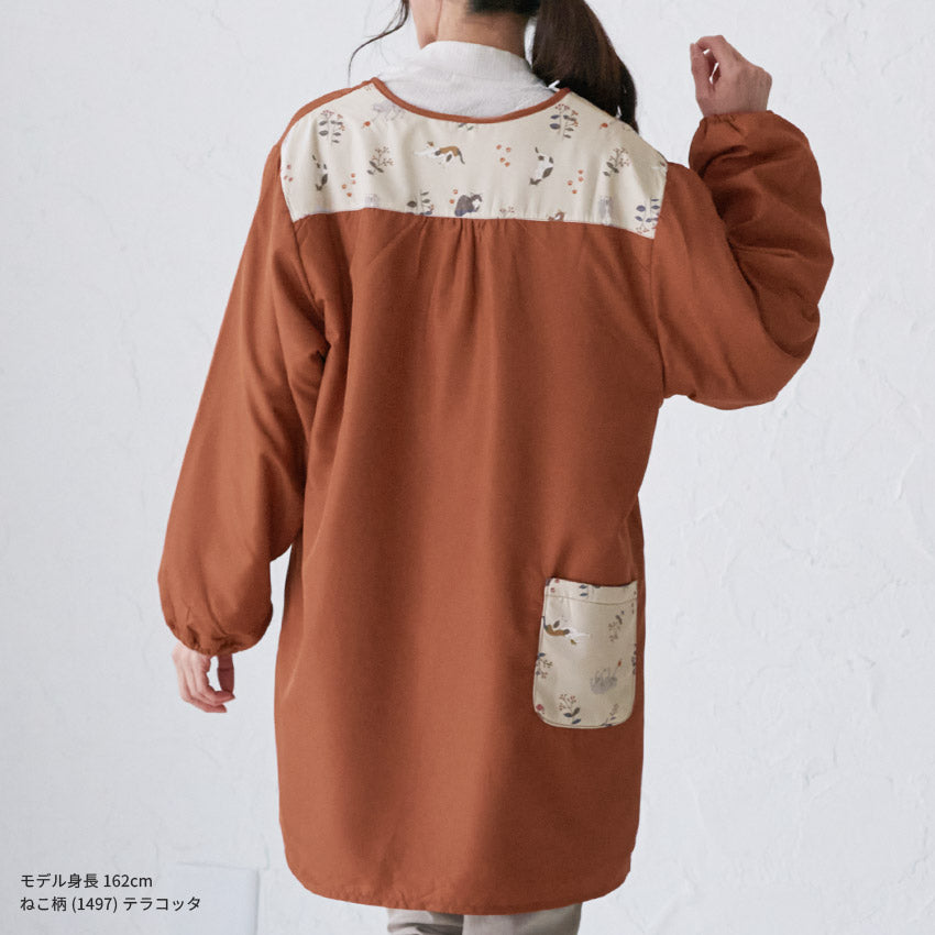 裏起毛、フリース、割烹着、無地、裏ボア、ゆったり、ボア、キルティング、かっぽうぎ、スモック、割ぽう着、シンプル、エプロン、ロング、ワンピース、保育士、ロング、ギフト、おしゃれ、かわいい、母の日、ギフト、プレゼント