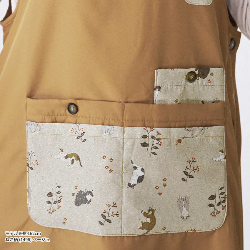 裏起毛、エプロン、フリース、裏ボア、ゆったり、ボア、かっぽうぎ、スモック、割ぽう着、シンプル、エプロン、ロング、ワンピース、保育士、ロング、ギフト、おしゃれ、かわいい、母の日、ギフト、プレゼント