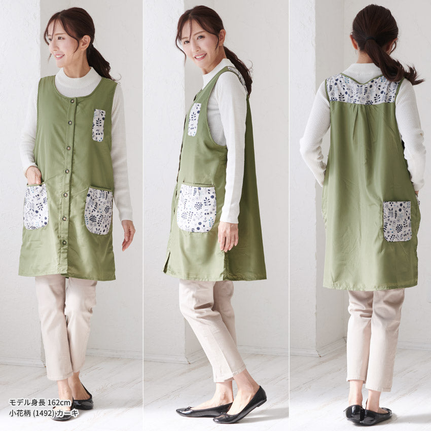 裏起毛、エプロン、フリース、裏ボア、ゆったり、ボア、かっぽうぎ、スモック、割ぽう着、シンプル、エプロン、ロング、ワンピース、保育士、ロング、ギフト、おしゃれ、かわいい、母の日、ギフト、プレゼント