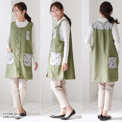 裏起毛、エプロン、フリース、裏ボア、ゆったり、ボア、かっぽうぎ、スモック、割ぽう着、シンプル、エプロン、ロング、ワンピース、保育士、ロング、ギフト、おしゃれ、かわいい、母の日、ギフト、プレゼント