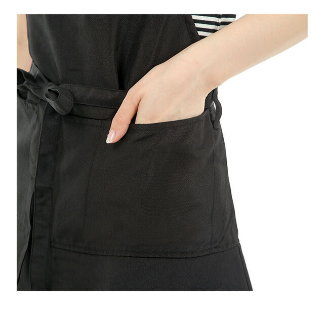 フリルベーシック,ショート丈,ブラックエプロン,撥水加工,ベーシック,かわいい,フリル,無地,黒,母の日,撥水,撥水加工,プレゼント,仕事用,おしゃれ,シンプル,ギフト