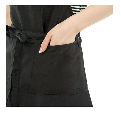 フリルベーシック,ショート丈,ブラックエプロン,撥水加工,ベーシック,かわいい,フリル,無地,黒,母の日,撥水,撥水加工,プレゼント,仕事用,おしゃれ,シンプル,ギフト