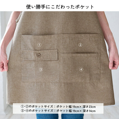 撥水加工脇ボタンワンピースエプロンはっ水加工撥水はっ水ロングミドル無地かわいい前掛け可愛い料理ギフトプレゼント保育士エプロンお尻隠れるエプロンカフェエプロン