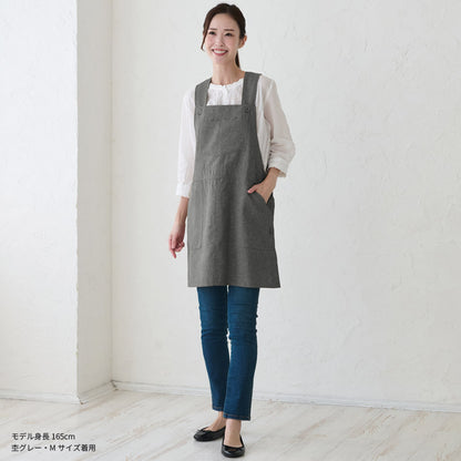 撥水加工サロペットワンピースエプロン撥水ナチュラルゆったりエプロンサロンエプロンはっ水かわいいおしゃれ保育士黒料理ギフトプレゼントカフェエプロンエプロンサロンカフェロング丈無地
