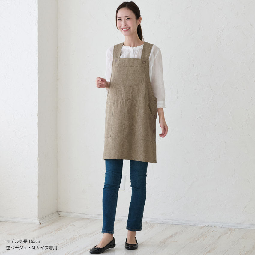 Ｖネック、デニムエプロン、ワンピース、エプロン、デニム、、カフェエプロン、ショート丈、無地、ギフト、サロン、レディース、ミドル、ショート、ギャルソン、母の日、プレゼント