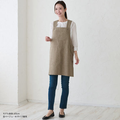 Ｖネック、デニムエプロン、ワンピース、エプロン、デニム、、カフェエプロン、ショート丈、無地、ギフト、サロン、レディース、ミドル、ショート、ギャルソン、母の日、プレゼント