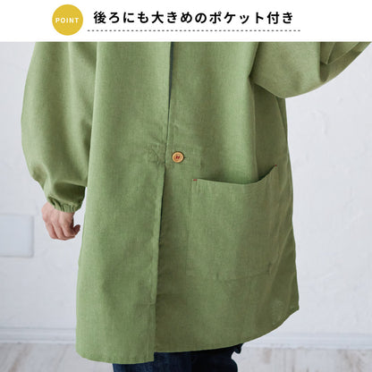 M～Lサイズデニム調ネコ割烹着割烹着保育士かわいいかっぽう着ゆったり大きいサイズＬＬ２Ｌギンガムネコ柄猫ねこ幼稚園介護士看護師家事大人用給食学校家事おしゃれかっぽうぎ