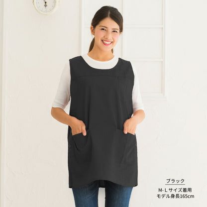 M〜3Lサイズ,脇ボタン,ワンピース,エプロン,ツイル生地,無地,ロング丈,ミドル丈,かわいい,前掛け,可愛い,料理,ギフト,プレゼント,保育士,エプロン,ゆったり,大きいサイズ,大きい