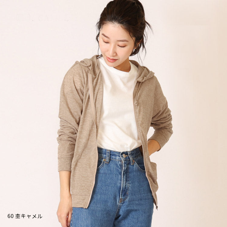 コーデにプラスするだけで一気にトレンド力アップ,紫外線カット,UVカット,日焼け対策,ジップアップ,UVウエア,無地,薄手,カットソー,大きいサイズ,フード付,パーカー