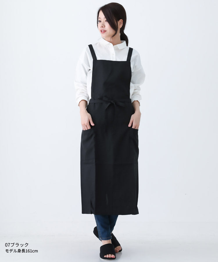 撥水、ロング丈、エプロン、無地、ロング、無地、カフェ、ユニフォーム、母の日、プレゼント、仕事用、おしゃれ、ギフト、サロンエプロン