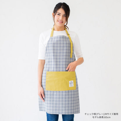 楽エプ,ホルターネック,ホルター,チェック,エプロン,首掛け,ロング丈,ミドル丈,かわいい,前掛け,可愛い,料理,ギフト,プレゼント,保育士,エプロン,ゆったり,大きいサイズ,大きい,チェック柄