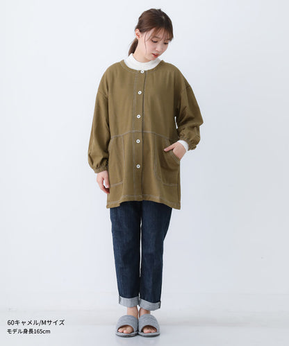 裏起毛、おしゃれな割烹着、ゆったり、綿、割烹着、かっぽうぎ、スモック、割ぽう着、シンプル