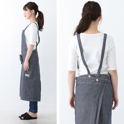 ロング,エプロン,ワンピース,,デニム,ヒッコリー,ストライプ,ロング丈,ミドル丈,無地,かわいい,前掛け,可愛い,料理,ギフト,プレゼント,保育士,エプロン,ゆったり,大きいサイズ,大きい