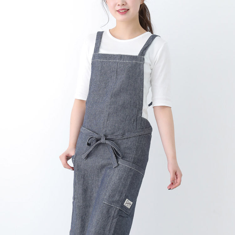 ロング,エプロン,ワンピース,,デニム,ヒッコリー,ストライプ,ロング丈,ミドル丈,無地,かわいい,前掛け,可愛い,料理,ギフト,プレゼント,保育士,エプロン,ゆったり,大きいサイズ,大きい