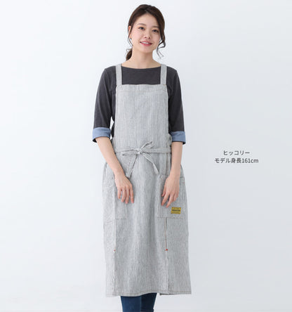 デニム、ロング丈、エプロン、ワンピース、デニム、ヒッコリー、ストライプ、ロング丈、地、かわいい、前掛け、可愛い、料理、ギフト、プレゼント、保育士、エプロン、ゆったり、大きいサイズ、大きい