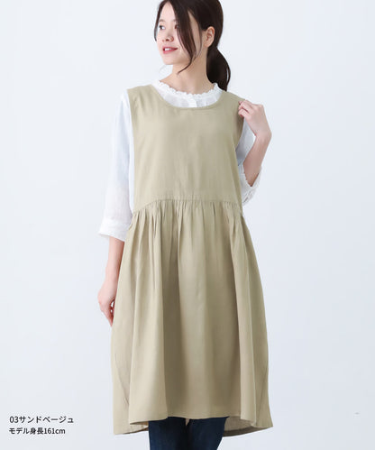 麻混,Vネック,ワンピース,エプロン,無地,ゆったり,綿,コットン,リネン,麻,シンプル,ロング,ワンピースエプロン,保育士,ロング,ギフト,おしゃれ,かわいい,母の日,チェック,ギフト,プレゼント
