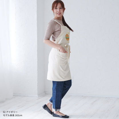 ハンバーガー柄クロスエプロン