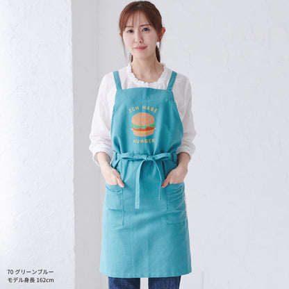 ハンバーガー柄クロスエプロン