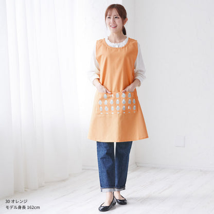 フクロウ柄エプロンワンピースエプロン