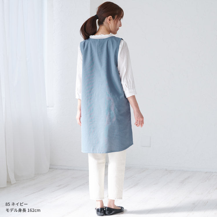 フクロウ柄エプロンワンピースエプロン