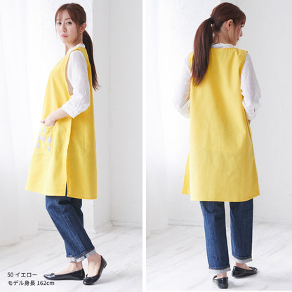 フクロウ柄エプロンワンピースエプロン