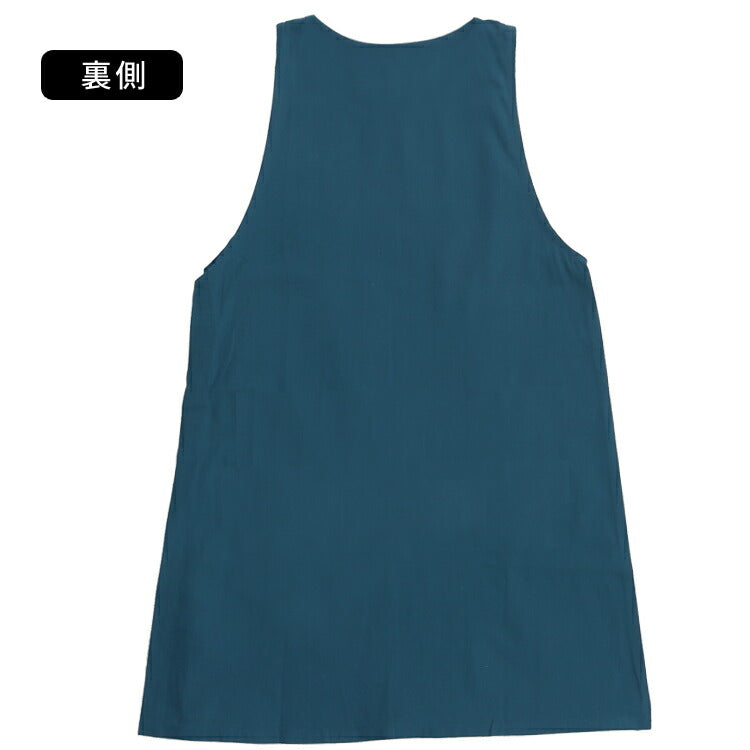 お尻が隠れる花柄エプロンワンピース