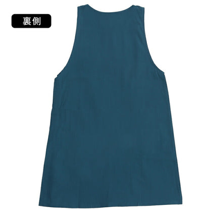 お尻が隠れる花柄エプロンワンピース