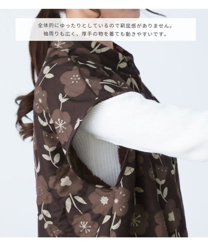 厚手、裏ボア、エプロン、おしゃれ、裏起毛、割烹着、ゆったり、お尻が隠れる、ボア、シンプル、エプロン、保育士、ロング、無地、保育士かわいい、あたたか