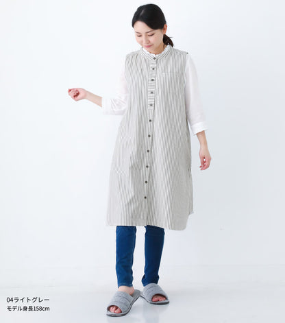 ストライプ,ワンピース,エプロン,スタンドカラー,エプロン,ロング丈,ミドル丈,かわいい,可愛いギフト,プレゼント,保育士,エプロン,ゆったり,お尻が隠れるエプロン